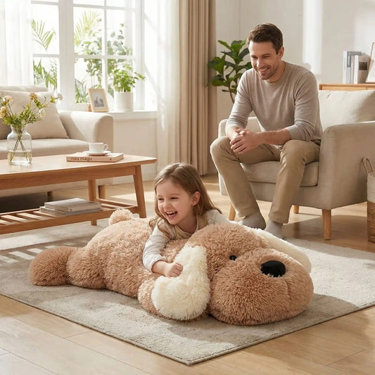 Chien en peluche géant brun