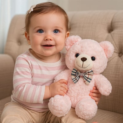 Ours en peluche rose