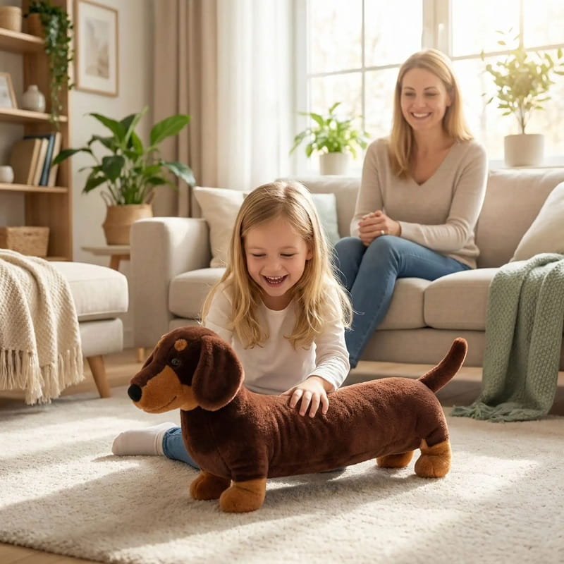 Peluche chien teckel