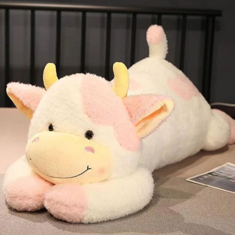 peluche vache rose