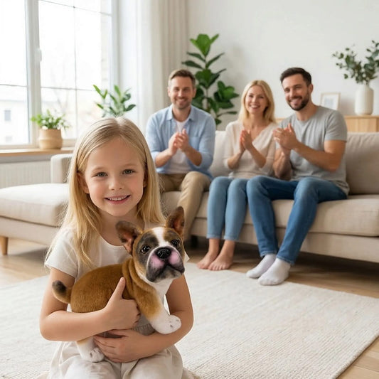 Bouledogue francais en peluche brun