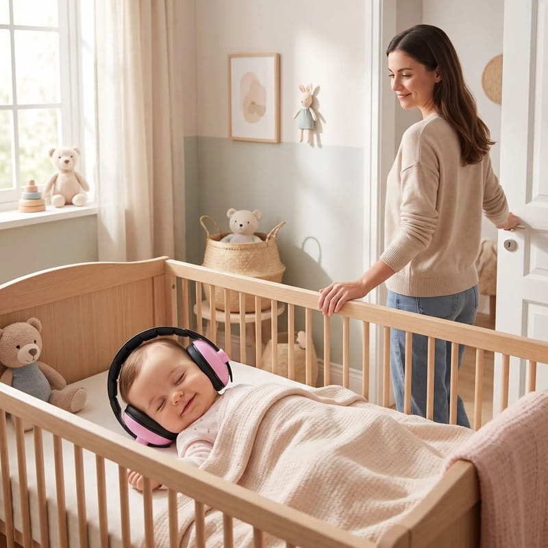 Casque anti bruit bebe rose