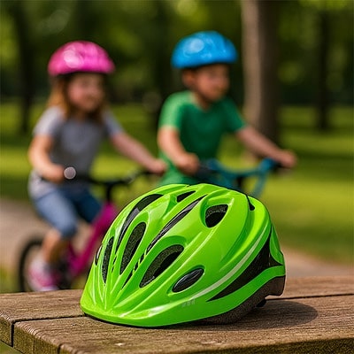 Casque velo en famille