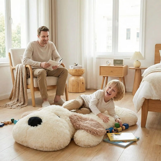 Chien en peluche géant blanc