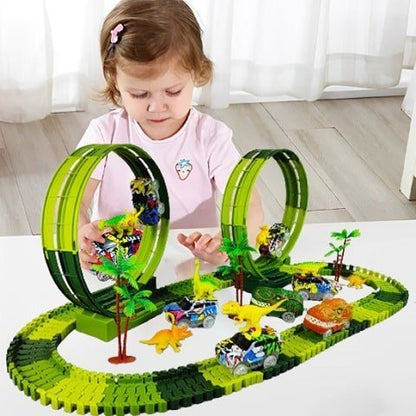 Circuit-voiture-enfant-piste-jurassique-dinoasaure