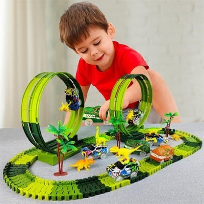 Circuit-voiture-enfant-dinosaure