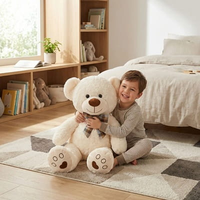 gros ours en peluche blanc