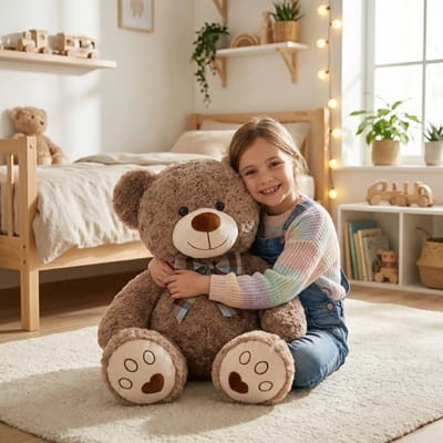 gros ours en peluche brun clair