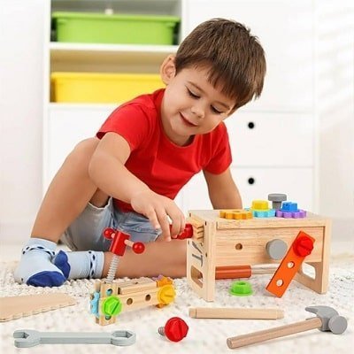 Jeu-de-construction-STEM-établi-en-bois-3-en-1