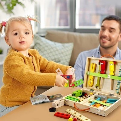 Jeu-de-construction-Montessori-bois-malette-outils