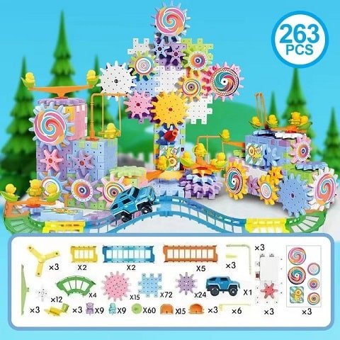 Jeu-de-construction​-Engrenages-mecaniques-263-pcs