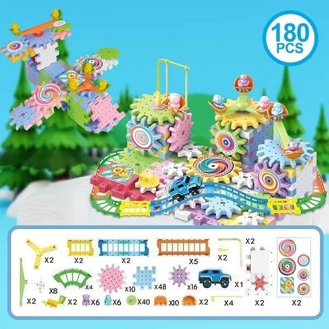 Jeu-de-construction​-Engrenages-mecaniques-180-pcs