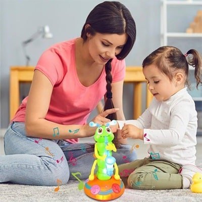 Jouet-éveil-bébé​-chenille-musicale-dansante