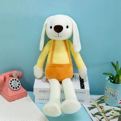 Lapin en peluche jaune