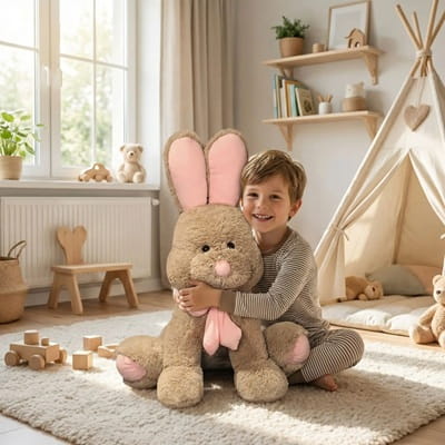 Lapin peluche geant