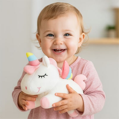 Licorne peluche blanc