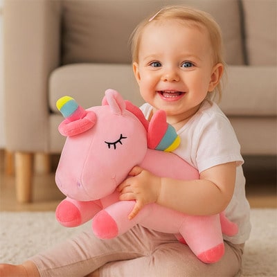 Licorne peluche rose