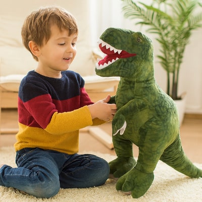 Peluche dinosaure vert