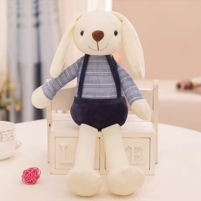 Peluche lapin bleu
