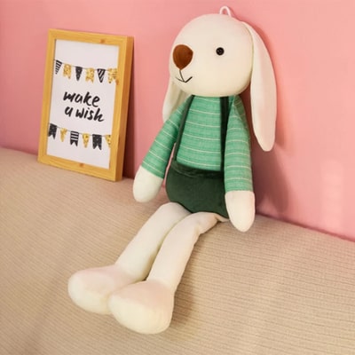 Peluche lapin vert
