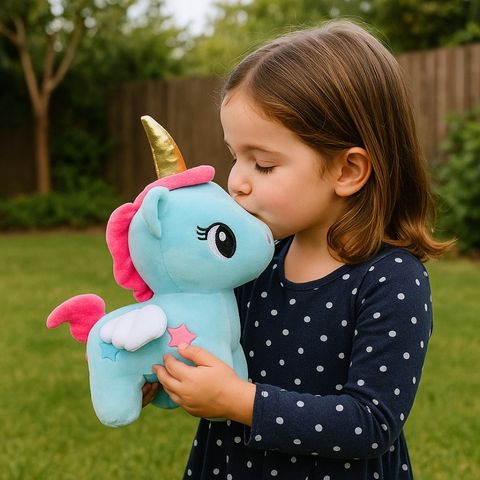 Peluche licorne rose