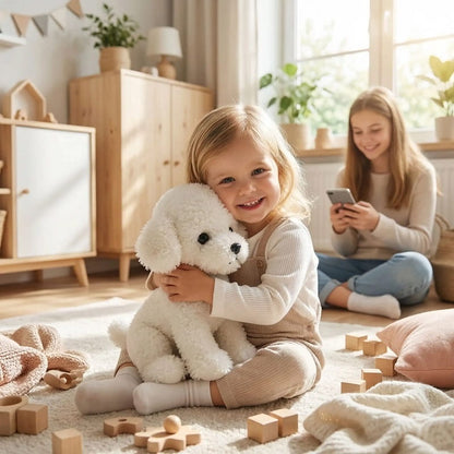 Peluche caniche blanc
