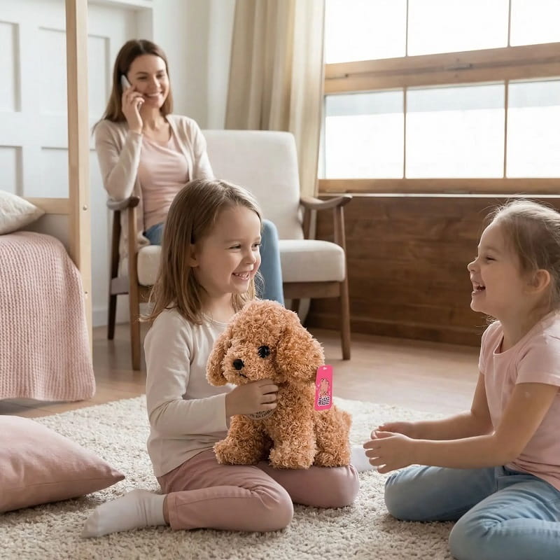 Peluche caniche brun