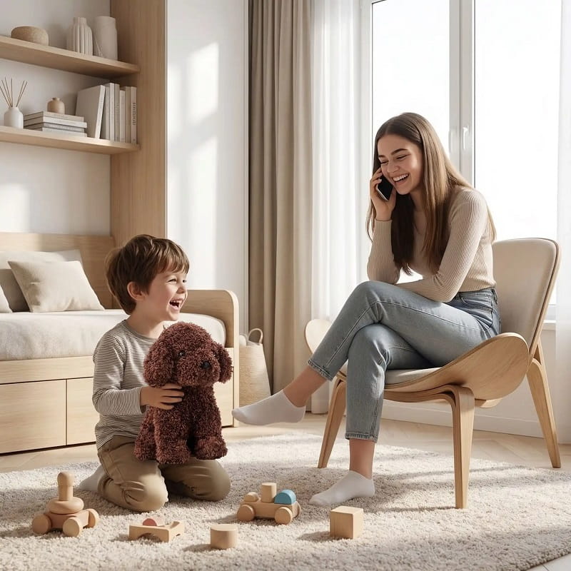 Peluche caniche marron