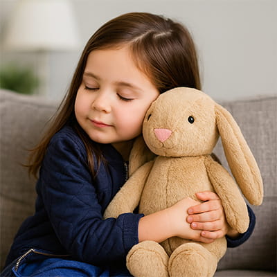 peluche lapin beige
