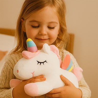 Peluche licorne blanc