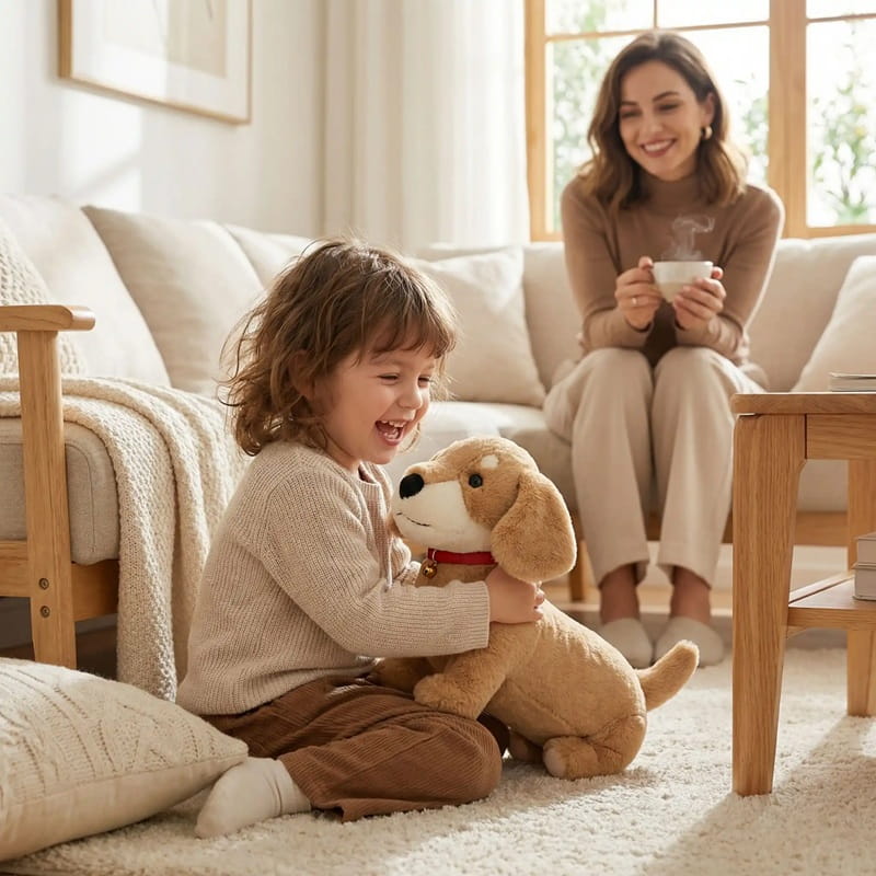 peluche teckel brun