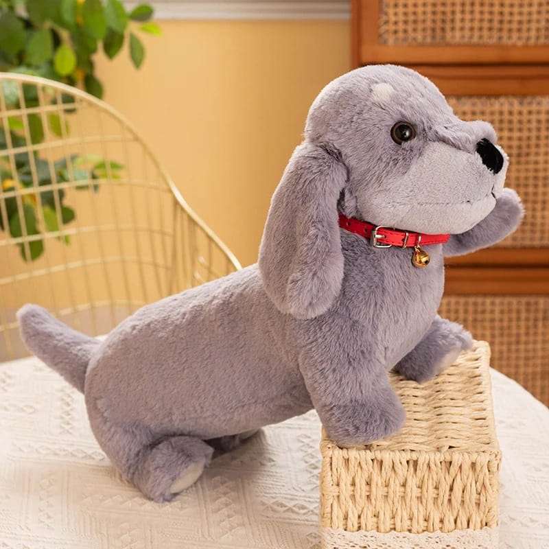 peluche teckel gris