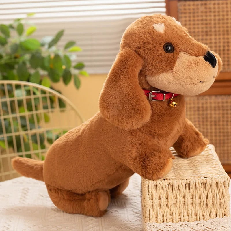 peluche teckel marron