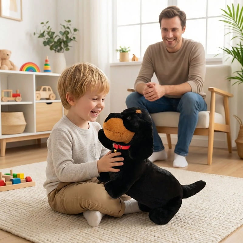 peluche teckel noir