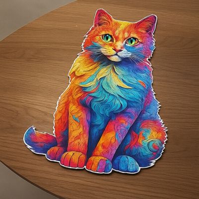 Puzzle bois chat