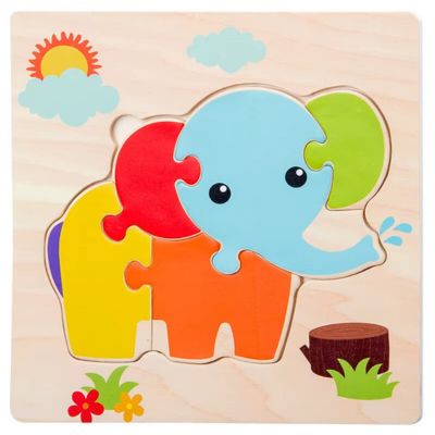 Puzzle bois elephant