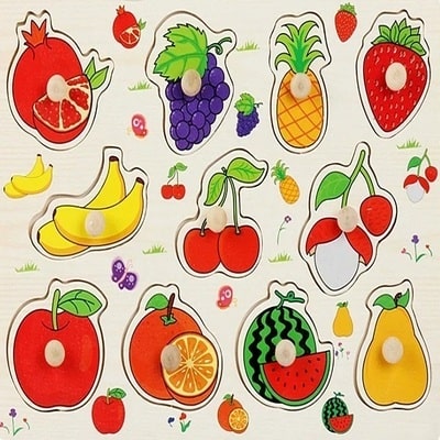 Puzzle bois fruits