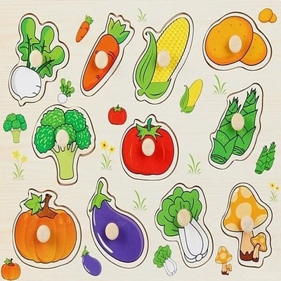 Puzzle bois légumes