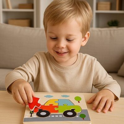 Puzzle bois voiture