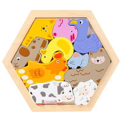 Puzzle bois ferme