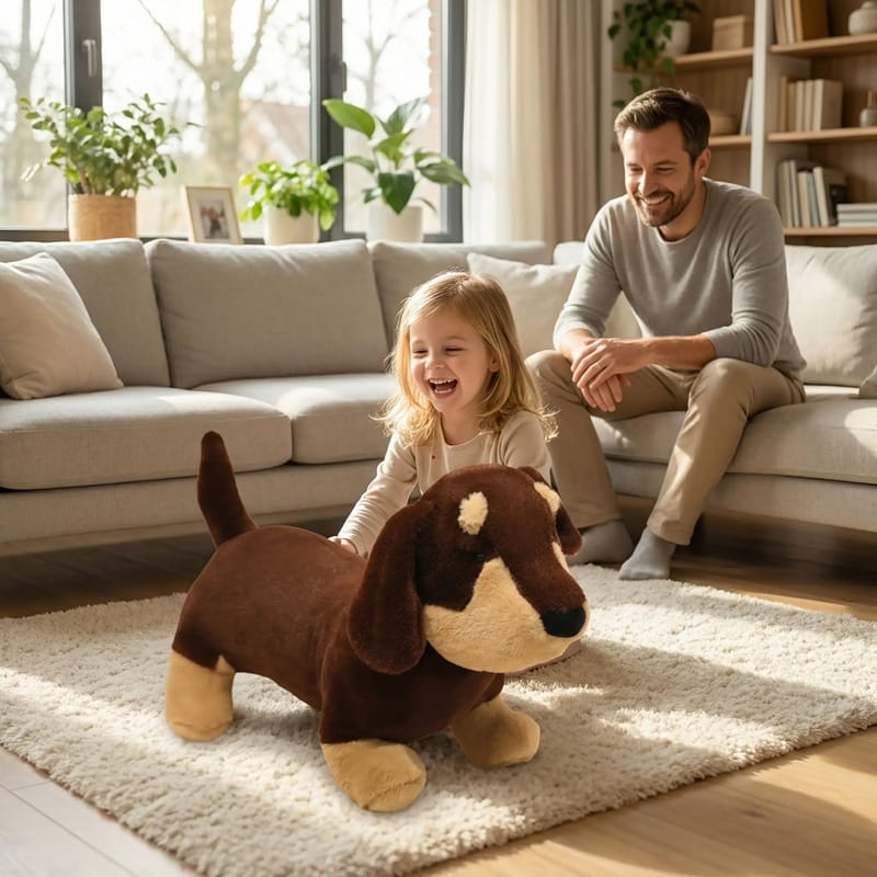 Teckel peluche marron
