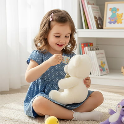 Teddy ours en peluche blanc