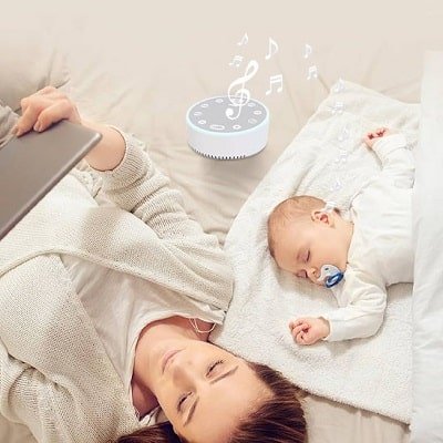 bruit-blanc-bébé-veilleuse-DEL-rechargeable