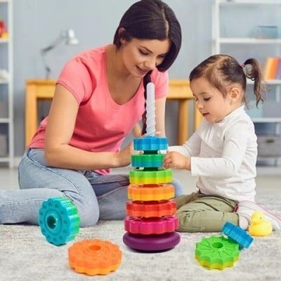 jouet-bébé​-tour-empilable