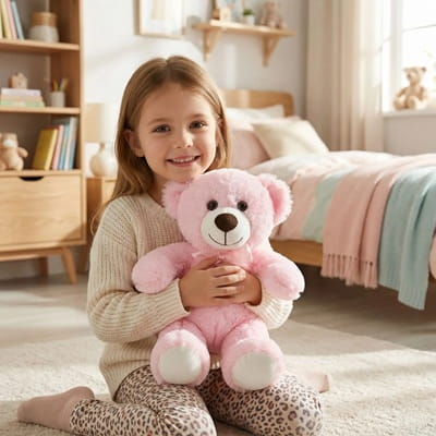 ours en peluche rose