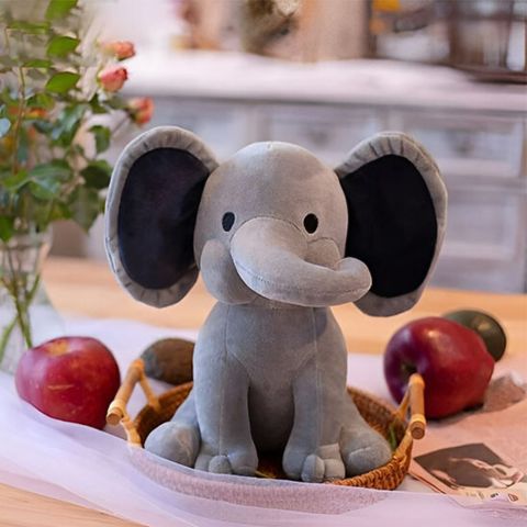 peluche elephant gris