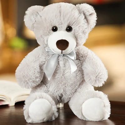 teddy ours en peluche gris